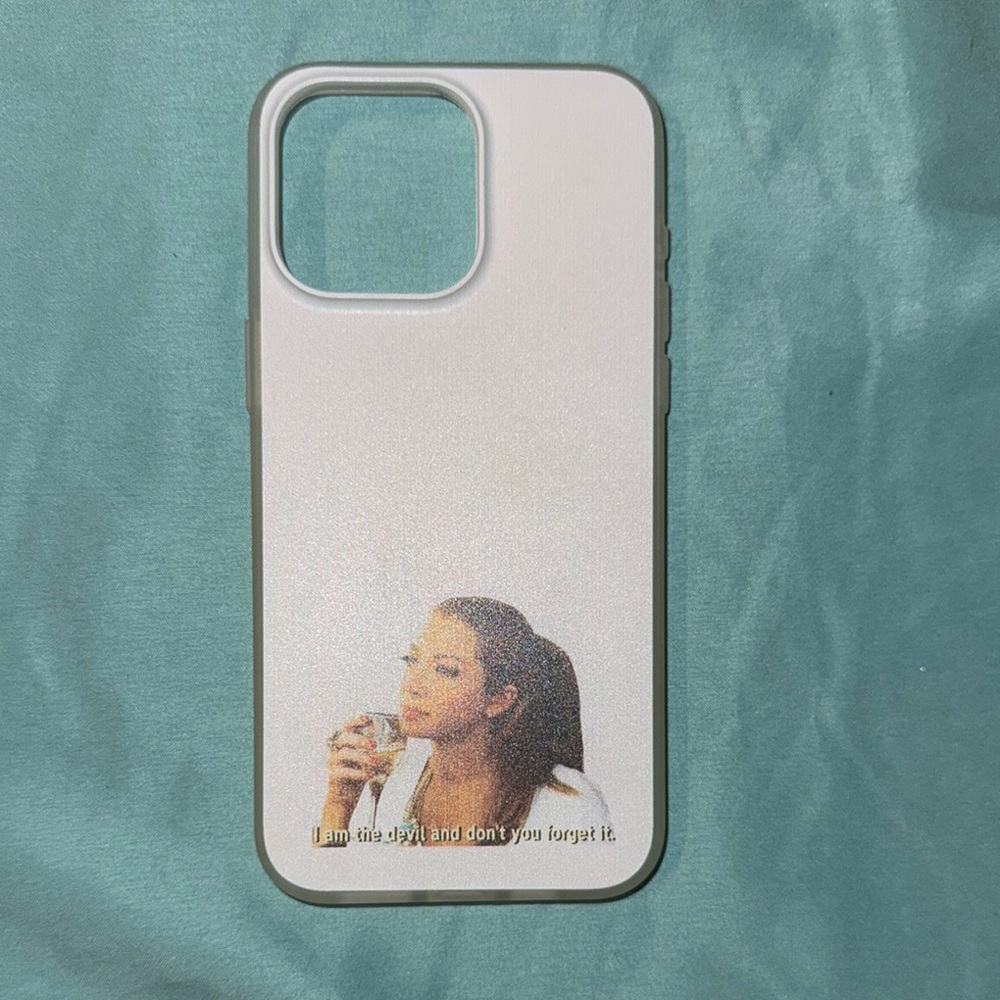 White Phone Case with Graphic Design